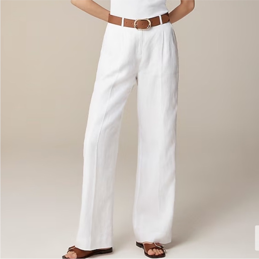 J crew Wide-leg essential pant in linen size 8 NWOT